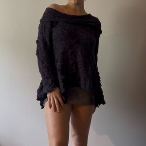 Frank Lyman Design Textured Purple Sweater